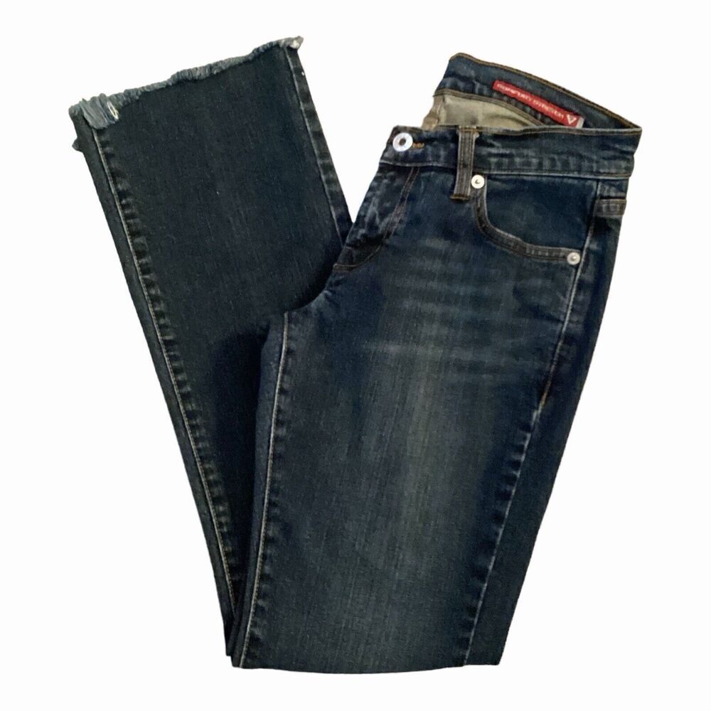 GUESS Vintage Low Rise Straight Bootcut Jean Dark Wash 25 - Picture 9 of 9
